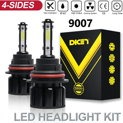 9007 HB5 LED Headlight Bulbs Conversion Kit 6000K Super White High Low Dual Beam • $18.49