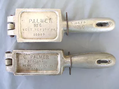 (2) C Palmer Egg Sinker Molds 452 453 Fishing Weights 1/8 5/16 3/8 & 1/2 Oz • $29.95