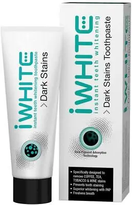 IWhite Instant Teeth Whitening Toothpaste Removes Stains Acti Charcoal • £10.73