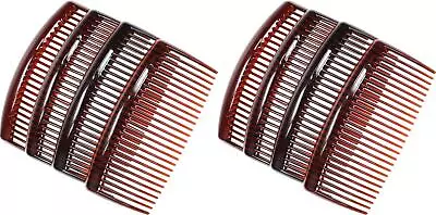 8 Pack 9cm Tort Brown Plain Side Hair Combs Slides Grips Hair Accessories • £3.99