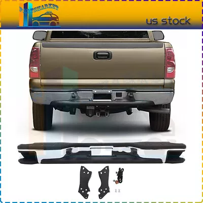 Rear Bumper With Corner Step Pads Fits 1999-2006 Chevy Silverado GMC Sierra 1500 • $173.17