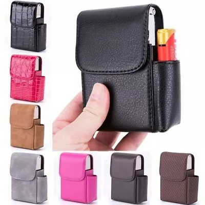 £5.61 • Buy Cigarette Box Lighter Holder Tobacco PU Leather Nice Gift Smoker Tool Cigar Case