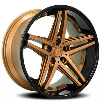 (4) 22  Staggered Lexani Wheels Ekko Bronze With Black Lip Rims(B41) • $2189