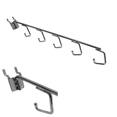 $11.77 • Buy Chrome Pegboard 5 Hook Waterfall J Hook -16 Inch Long