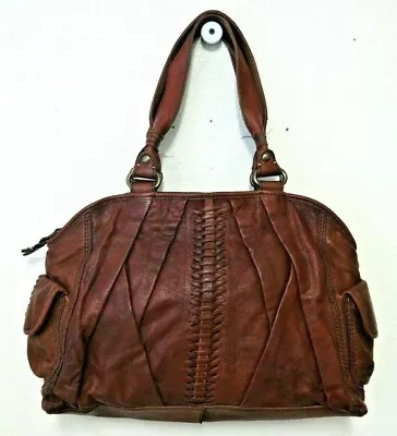 Vintage Lucky Leather Brown  Large Shoulder  Hobo Bag • $34.99