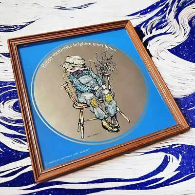 Vintage 1980s Holly Hobbie Novelty Framed Mirror • £15