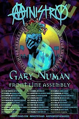 Ministry 12x18 Tour Poster Gary Numan Front Line Assembly 2024 Concert Live 1 • $19.99