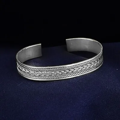 Men Thick Silver Band Bracelet  Silver Cuff Bracelet Handmade Silver • $85