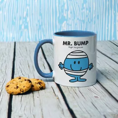 Mr Men Porcelain Mug Mr Bump 11oz Coffee Cup Kitchen Dining Drinkware Gift Blue • £12