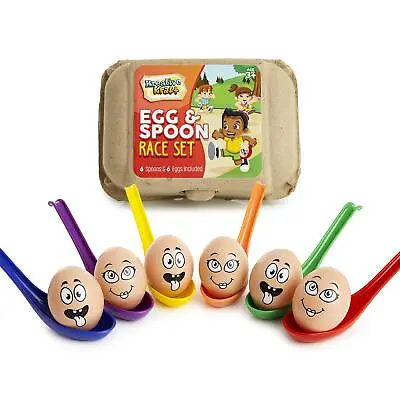 Egg And Spoon Race Kit Garden Outdoor Toys Family Party Games Set • £15.06