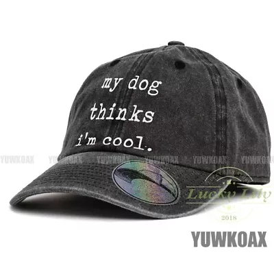 My Dog Thinks Im Cool Unisex Baseball Cap Dad Hat Adjustable Denim Hat Snapback • $16.06