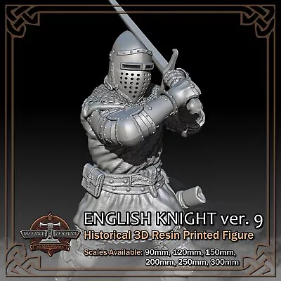 English Knight 9 - 3D Resin Printed Figure Model Kit - Scale 90mm To 300mm • $22.32