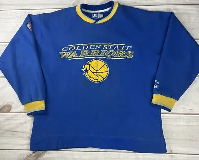 Vintage Golden State Warriors Starter Crewneck Sweatshirt NBA FLAWED Size L • $36.85