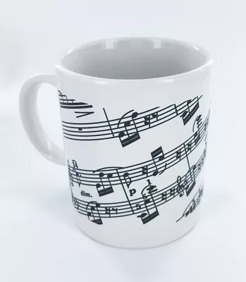 Black And White Music Notes Coffee Or Tea Mug 10 Oz NEW Musical Theme Mug • $4.25