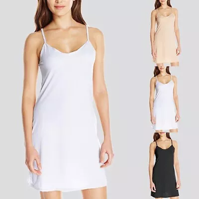 Ladies Plain Cling Resitant Underskirt Anti Static Petticoat Full Slip Dress UK • £7.95