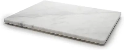 Home Basics Multi-Purpose Pastry Marble Tray Cutting Board Slab With Non-Slip Fe • $43.57