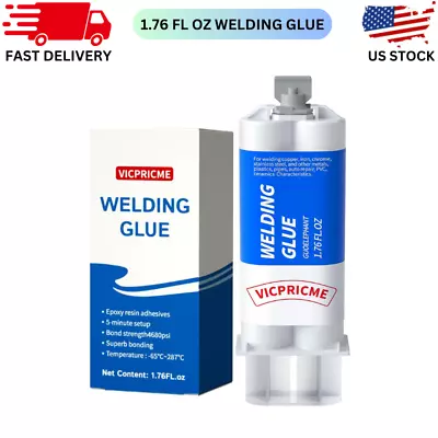 Metal Glue 1.76 OZ Metal Epoxy Glue 2 Part Heavy Duty Cold Welding Glue For... • $19.39