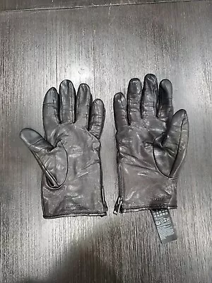 Allsaints Zip Leather Gloves In Black Size L • $25