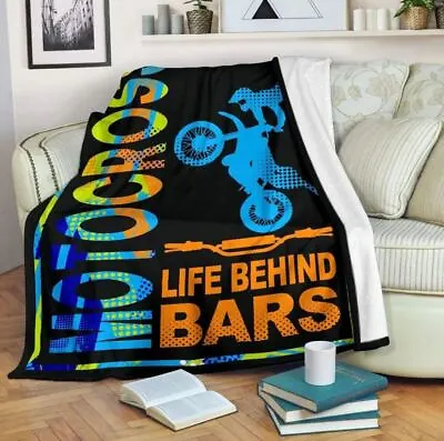Personalized Life Behind Bars Blanket Motocross Blanket Fuzzy Plush Blanket • $32.99