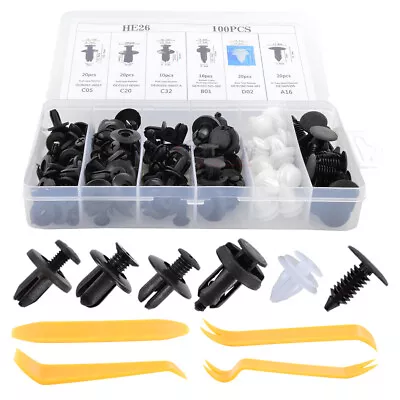 100Pack Universal Rivet Clips Car Retainer Fender Liner Fastener 6 Size W/ 4Tool • $7.99