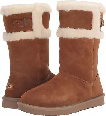 Koolaburra By UGG Suede Tall Winter Boots Barlee Chestnut Size 11 New In Box! • $29.99