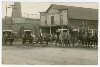 RPPC Hearse Horse Drawn Vehicles George A Houghton Livery • $175