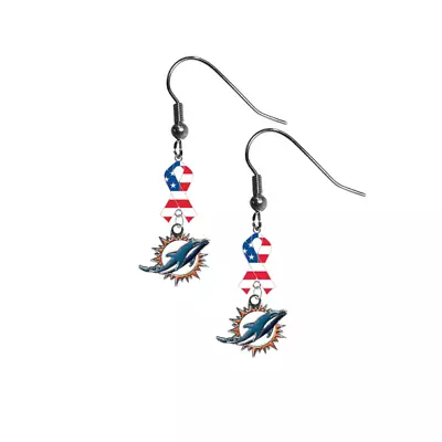 Stars & Stripes USA Flag 9/11 Salute Military Ribbon Earrings PICK YOUR TEAM • $29.99