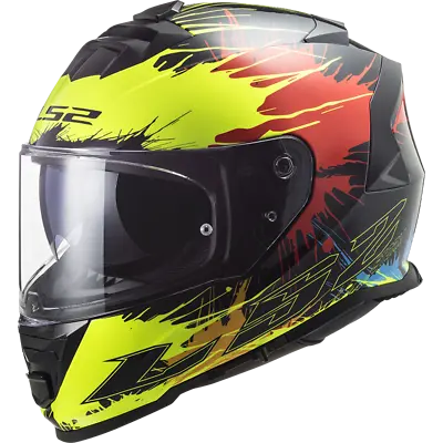 £149.99 • Buy Ls2 Ff800 Storm Dual Visor Acu Gold Full Face Motorbike Crash Helmet Drop Yellow