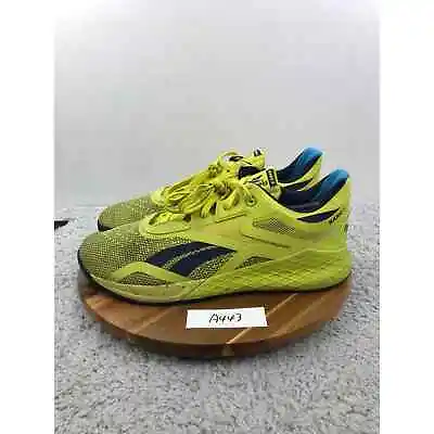 Reebok Nano X Chartreuse Vector Navy Weigh Training Crossfit Shoe Mens 12 FW8128 • $48.99