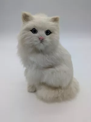 Decorative White Cat Made With Real Fur ~ 7  • $17.99