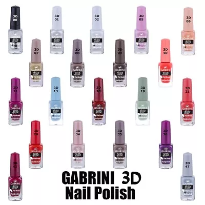 Gabrini 3D Nail Polish Vibrant Colors Easy Apply Flat Brush Choose Color - 13ml • £3.99