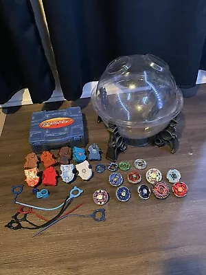 Metal Beyblade Lot With Case + Dome Pegasus Cetus Ray Herculeo Aries Vintage • $90