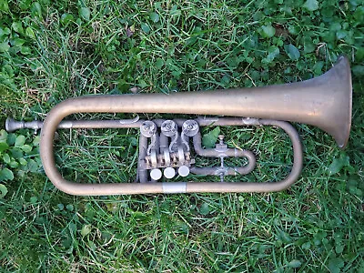 Nice Vintage Rotary Flugelhorn In Bb By   M. Wolf Frauenfeld  Needs Service • $249