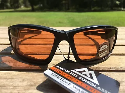 Maxx HD Motorcycle Zulu Sunglasses Black Brown Lens Foam Padding ATV • $19.95