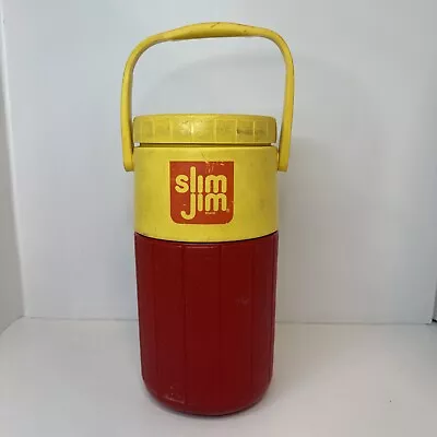 Vintage Coleman 1/2 Half Gallon Slim Jim Water Cooler Red Yellow Jug Collectible • $6.99