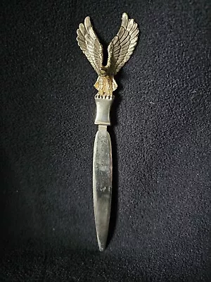 Vintage Brass Color 7 Inch  Metal Eagle Letter Opener Gold And Silver Tone • $10.95