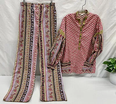 Fun VTG Aunt Abigail's Attic 1970s Pant & Tunic Set Boho Retro NWOT - MED • $49.50