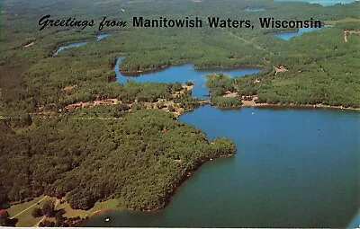 Postcard Aerial Greetings From Manitowish Waters Wisconsin • $3.32