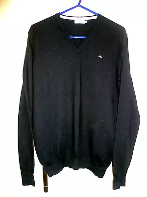 £12.99 • Buy J.LINDEBERG - ORIGINAL BLACK V-NECK MERINO WOOL JUMPER (cMEDIUM)