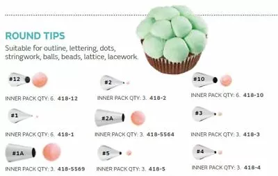£4.65 • Buy Wilton Round Cake Decorating Nozzle Icing Tips