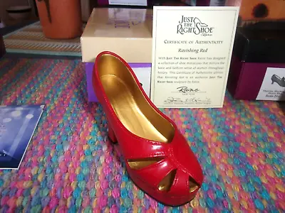$30 • Buy Just The Right Shoe  RAVISHING RED  1999 By Lorraine Vail #25001 COA Signed