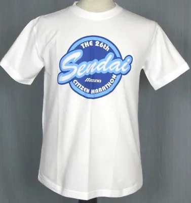 2016 Sendai Japan Marathon Medium White Mizuno T-Shirt ( M Run Runner Running ) • $7.50