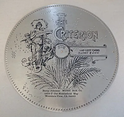 CRITERION Music Box Disc  Sweet And Low  Poem By Alfred Tennyson 15-3/4  • $55