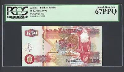 $12.99 • Buy Zambia 50 Kwacha 1992 P37a Uncirculated Graded 67