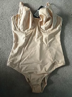 Charnos Superfit Nude Bodysuit Uk 36E Underwired Bra Shaping Body New • £10