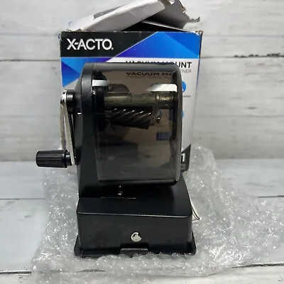 NIDB X-ACTO Manual Pencil Sharpener W/Vacuum Mount Black New • $12.97