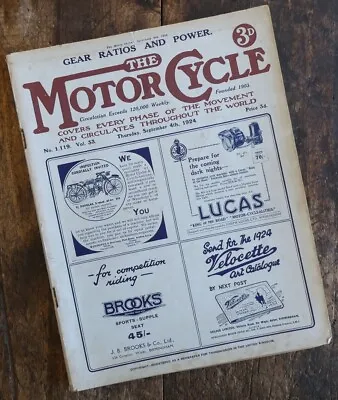 1924 Motorcycle Magazine Book Indian Matchless Ajs Triumph Bsa Norton Jap Indian • $49.95