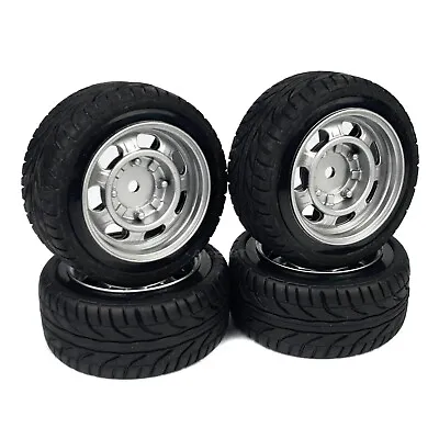 £23.49 • Buy 1/10 RC Road Wheel/Tyre Retro Steel Style Silver For Tamiya TT02 Mini Beetle