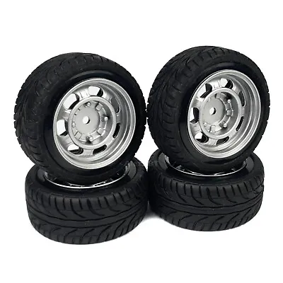 1/10 RC Road Wheel/Tyre Retro Steel Style Silver For Tamiya TT02 Mini Beetle • £22.99