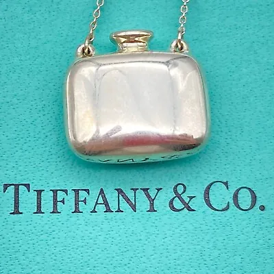 Tiffany & Co.Perfume Bottle Pendant Necklace 24  Elsa Peretti Silver 5.5g • $378